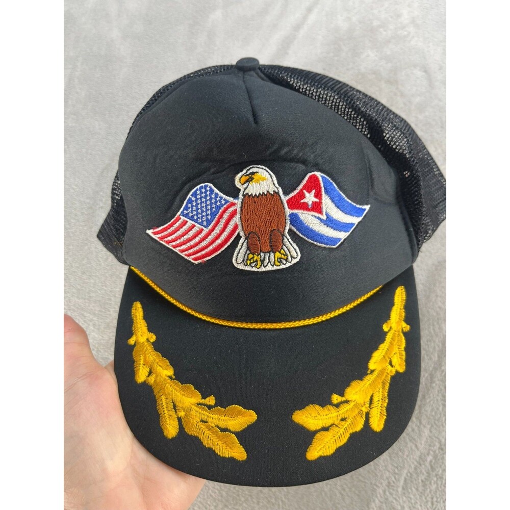 Nissin Cap NCIS Mens Adjustable American Flag Eagle Black/Yellow